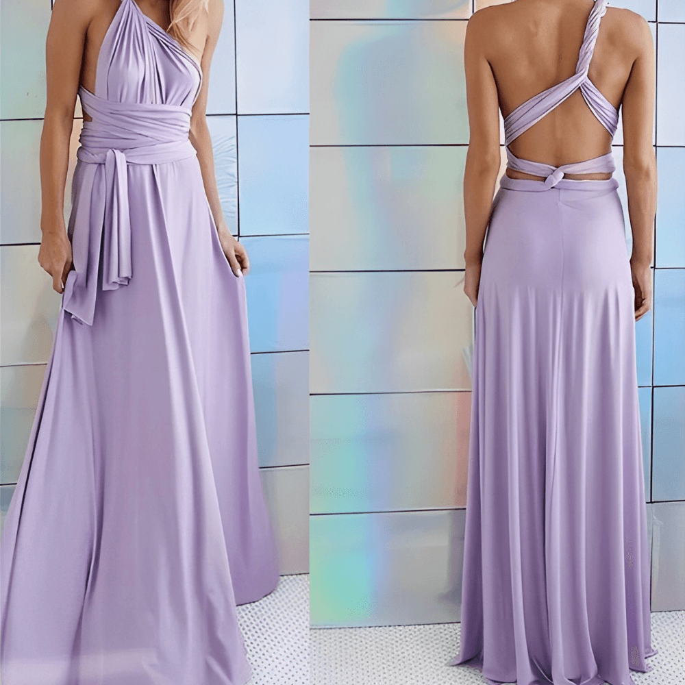 Levoire | Robe Maxi À Enfiler Avec Décolleté Et Détail En Ruban Pour Femmes Lila