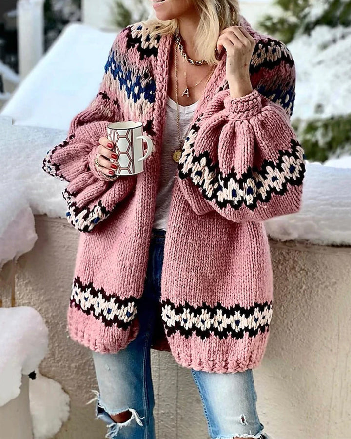 Levoire | Veste Imprimée À Manches Lanternes Pour Femmes – Variante Longue Rosa