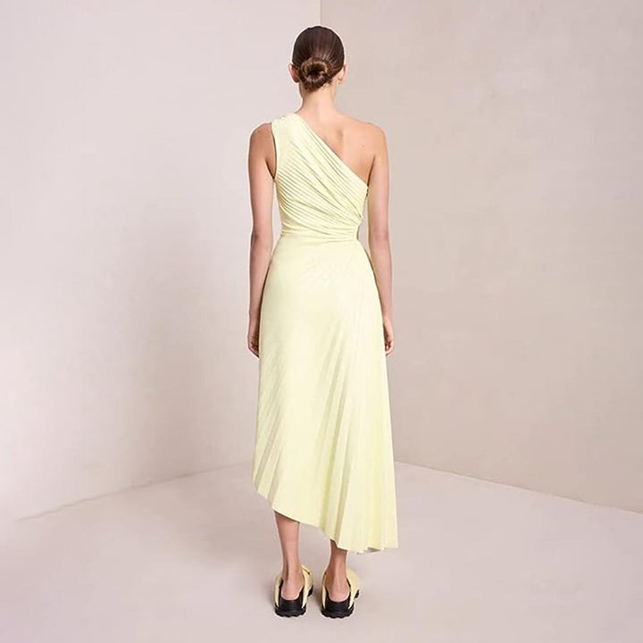 Levoire | Robe Plissée Asymétrique À Une Épaule