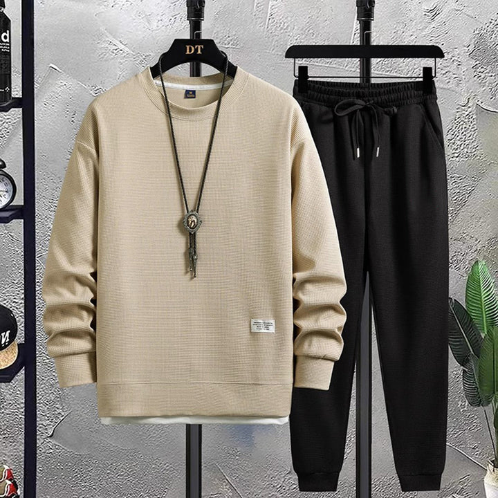 Levoire | Ensemble Deux Pièces Chic Homme Beige-Noir