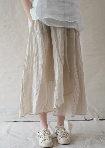 Levoire | Robe En Lin Taille Élastique Design Asymétrique Printemps