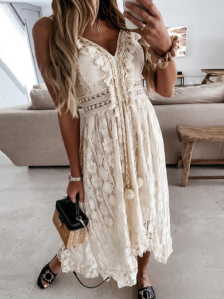 Levoire | Robe D'Été – Élégante Et Raffinée Robe Beige