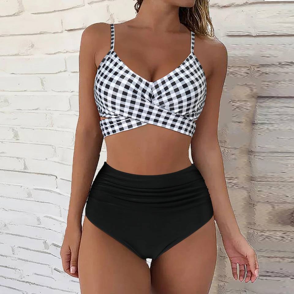 Levoire | Haut De Bikini Taille Haute - Votre Tenue De Plage Idéale Noir - Blanc (Épuisé)