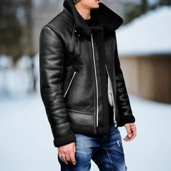 Levoire | Blouson Épais En Cuir Homme