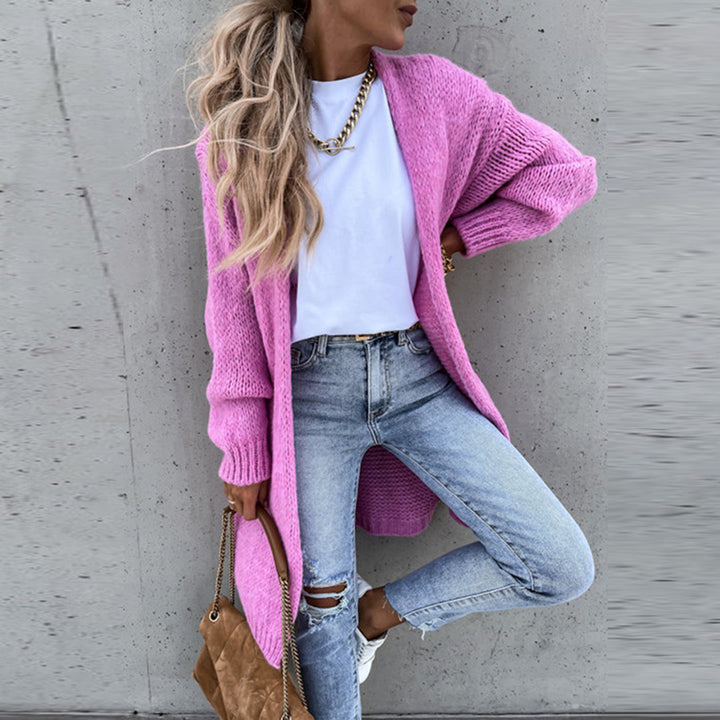 Levoire | Veste Tricot Longue Confortable Pour Femmes Rosa