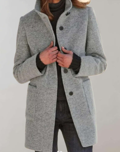 Levoire | Manteau En Laine Élégant Mi-Long Avec Col Haut