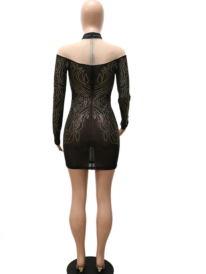 Levoire | Robe Mini À V Ouverte En Perles De Cristal