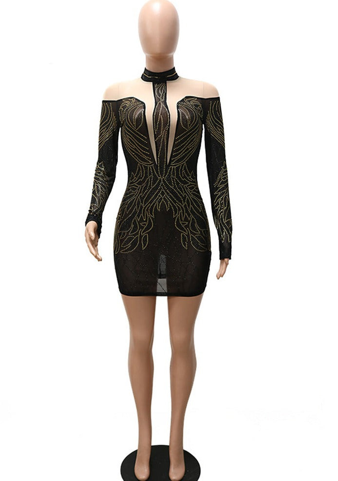 Levoire | Robe Mini À V Ouverte En Perles De Cristal