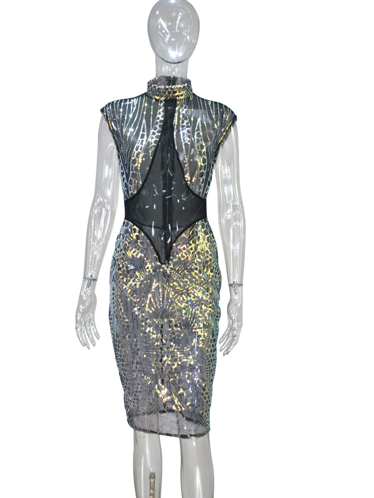 Levoire | Robe Midi À Paillettes Nettes Manglende noir