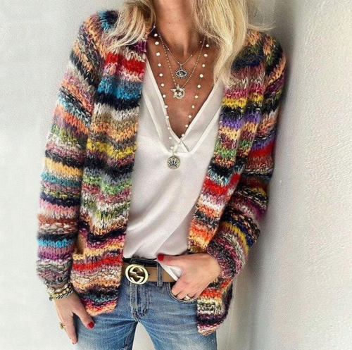 Levoire | Gilet En Tricot Multicolore Pour Femmes