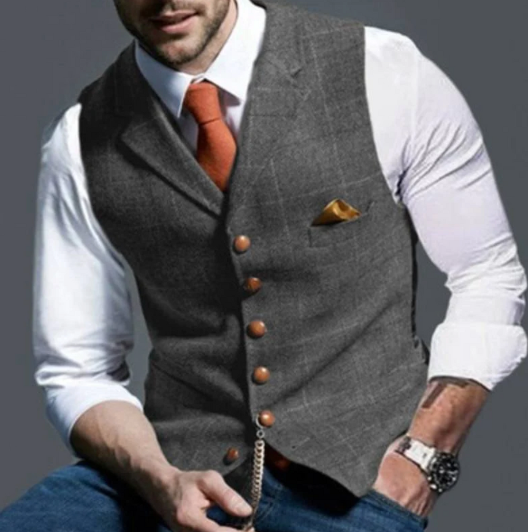 Levoire | Gilet Vintage Pour Hommes Gris