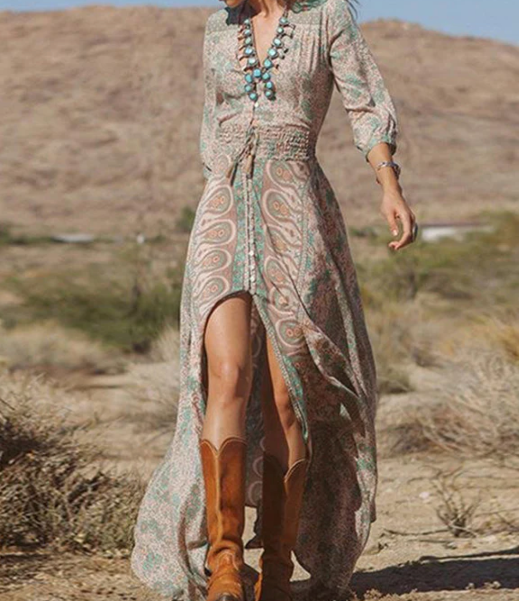 Levoire | Robe longue maxi pour femme - Beige Beige