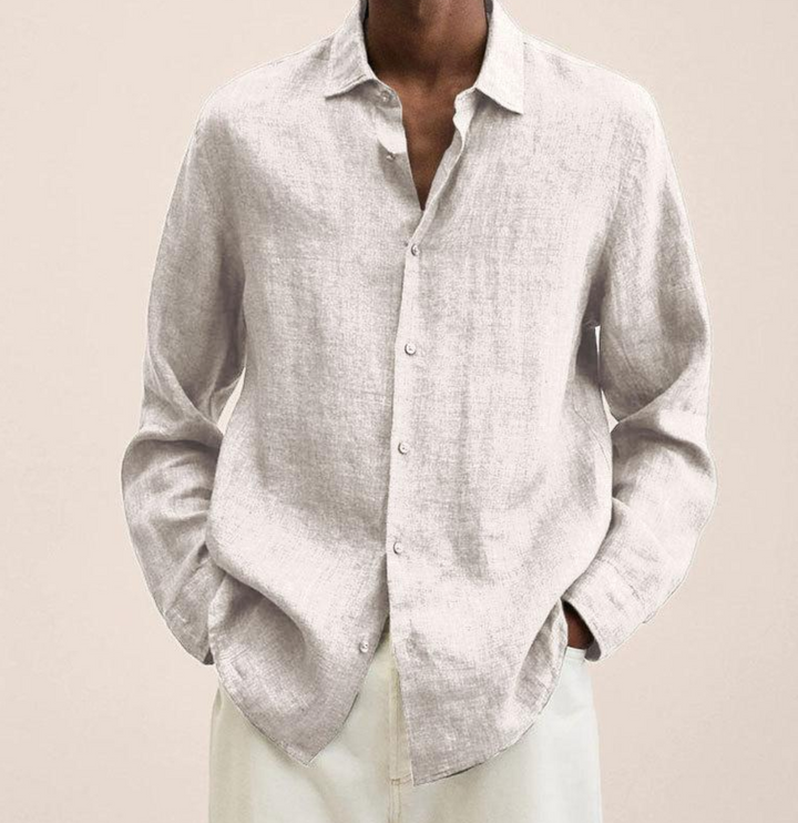 Levoire | Chemise En Lin Élégante Pour Hommes Blanc