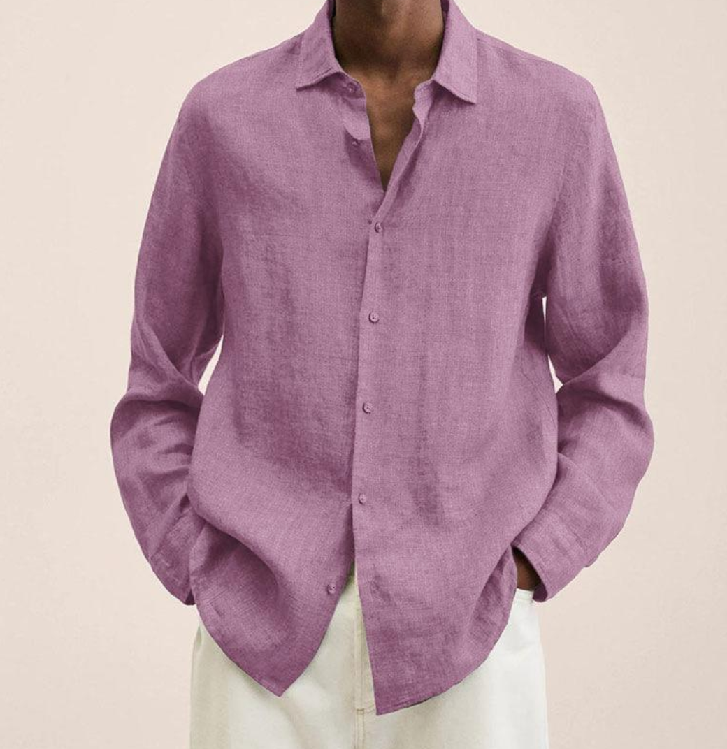 Levoire | Chemise En Lin Élégante Pour Hommes Rosa