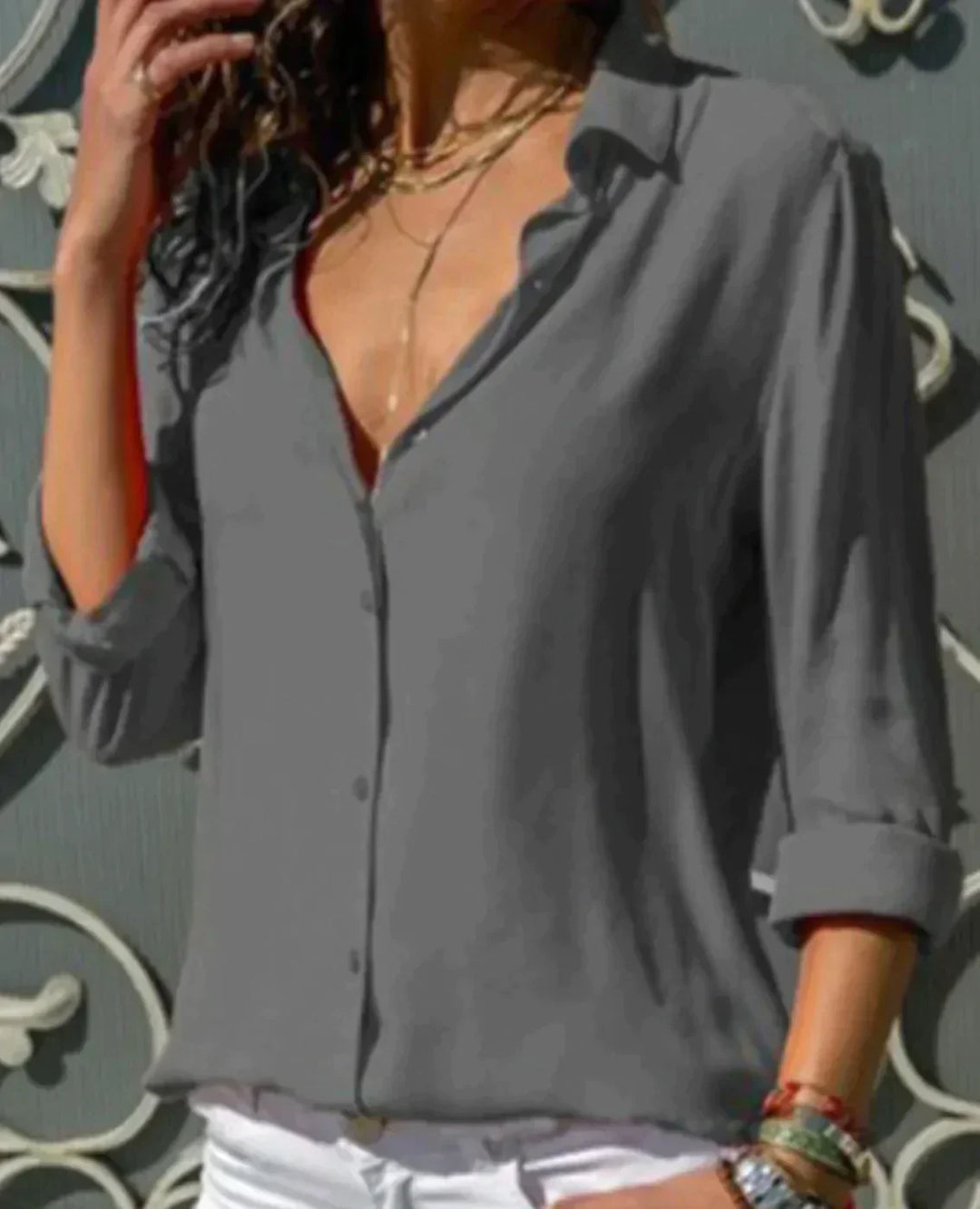 Levoire | Blouse en chiffon Gris