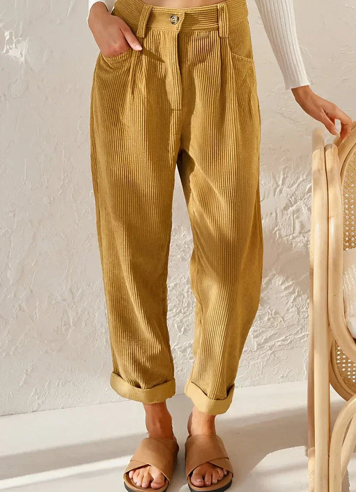 Levoire | Pantalon En Velours À La Mode Jaune