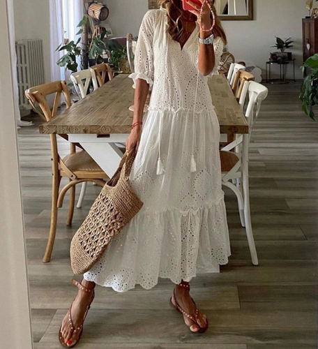 Levoire | Robe Maxi Avec Dentelle