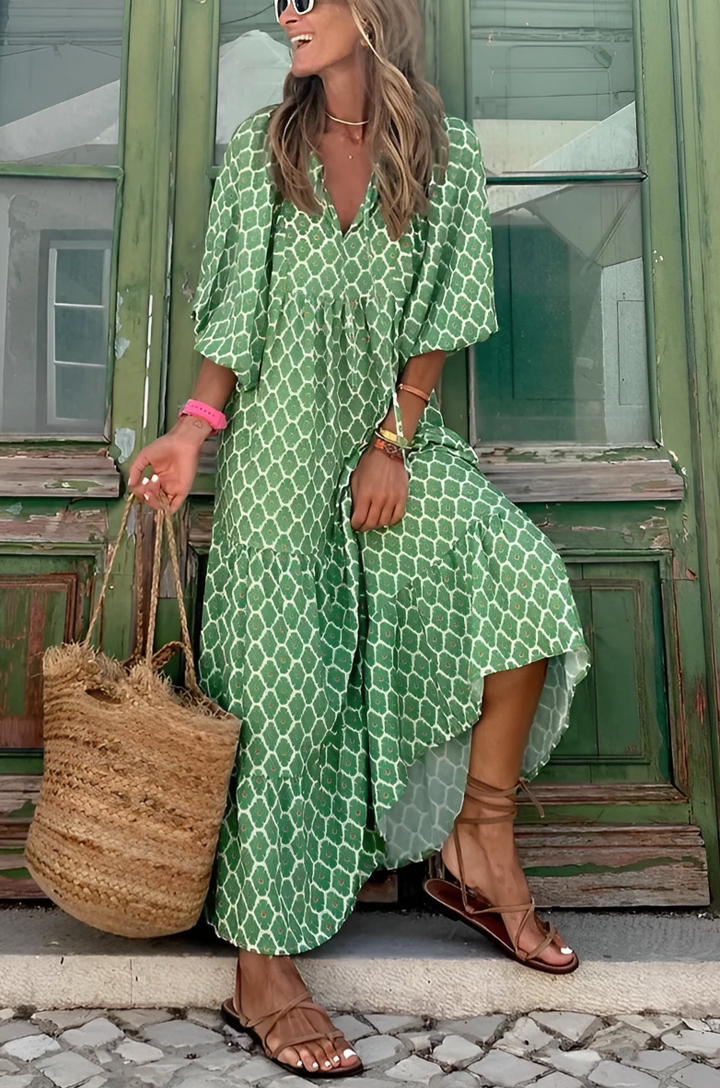 Levoire | Robe Décolletée En V Pour Femmes Nora Vert