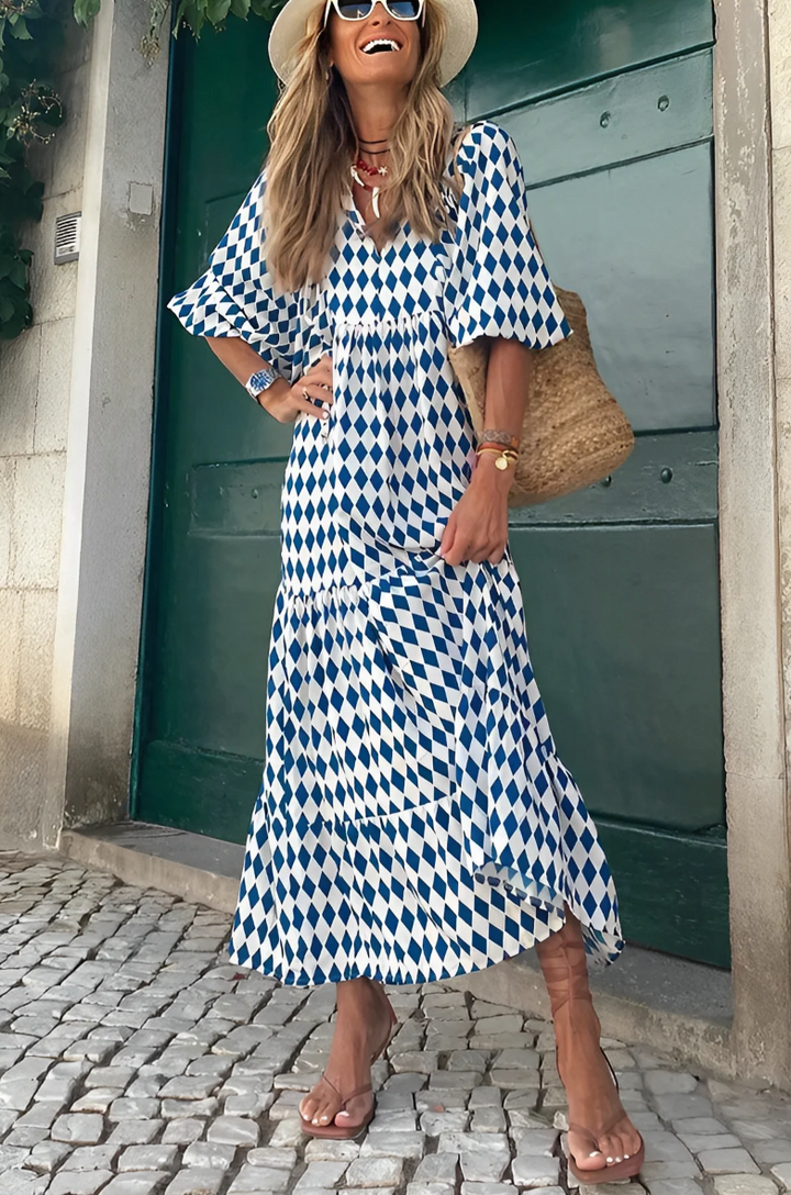 Levoire | Robe Décolletée En V Pour Femmes Nora Bleu