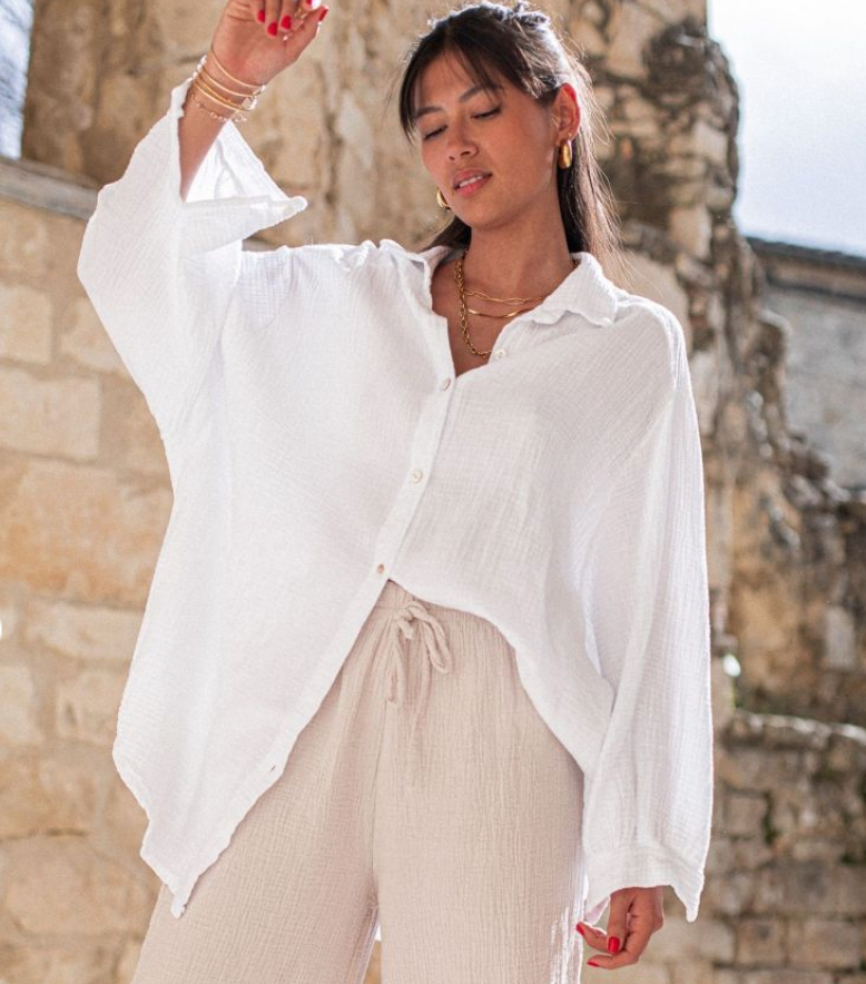 Levoire | Monivärinen Pellavapaita Kesäiseen Keveyteen Valkoinen