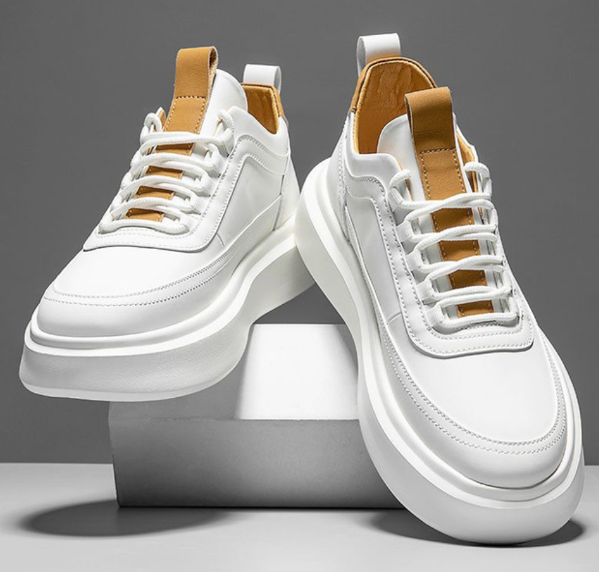 Levoire | Baskets Confortables Pour Hommes Blanc Brun clair