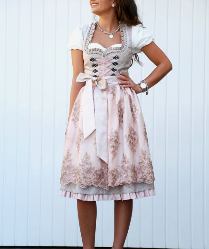 Levoire | Robe Dirndl Classique Oktoberfest Pour Femmes Harmaa-Ruususee.