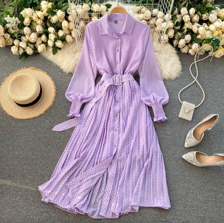 Levoire | Robe De Printemps Élégante Lila Une taille