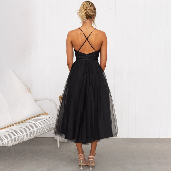 Levoire | Luxe Midi Dress With Off-The-Shoulder And Spaghetti Straps