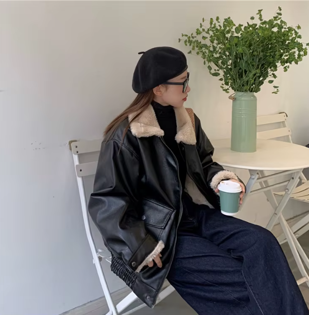 Levoire | Veste En Cuir Grande Taille À La Mode Avec Doublure Confortable