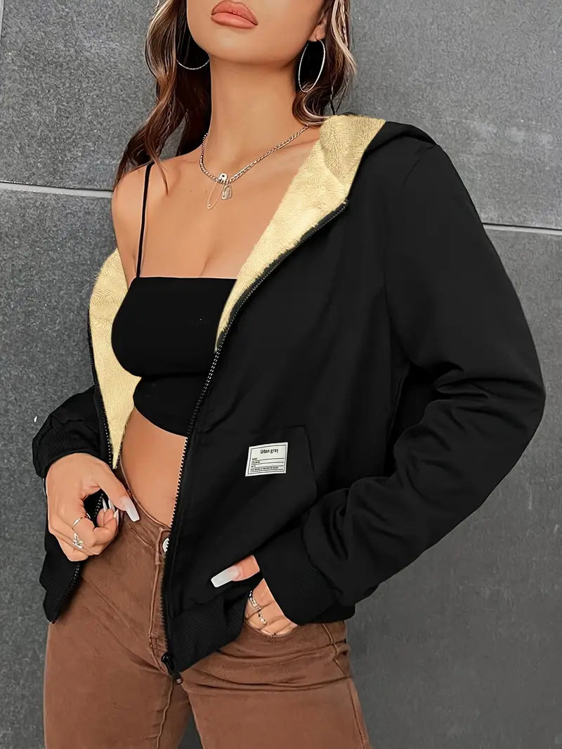 Levoire | Veste À Zip Tendance Pour Femmes Noir