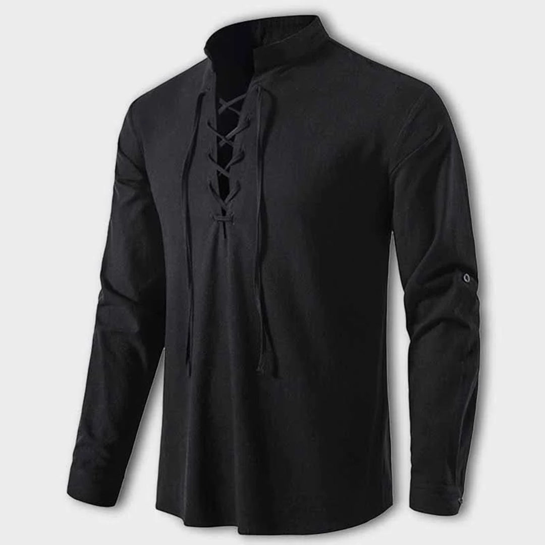 Levoire | Élégante Chemise Avec Décolleté En V Noir