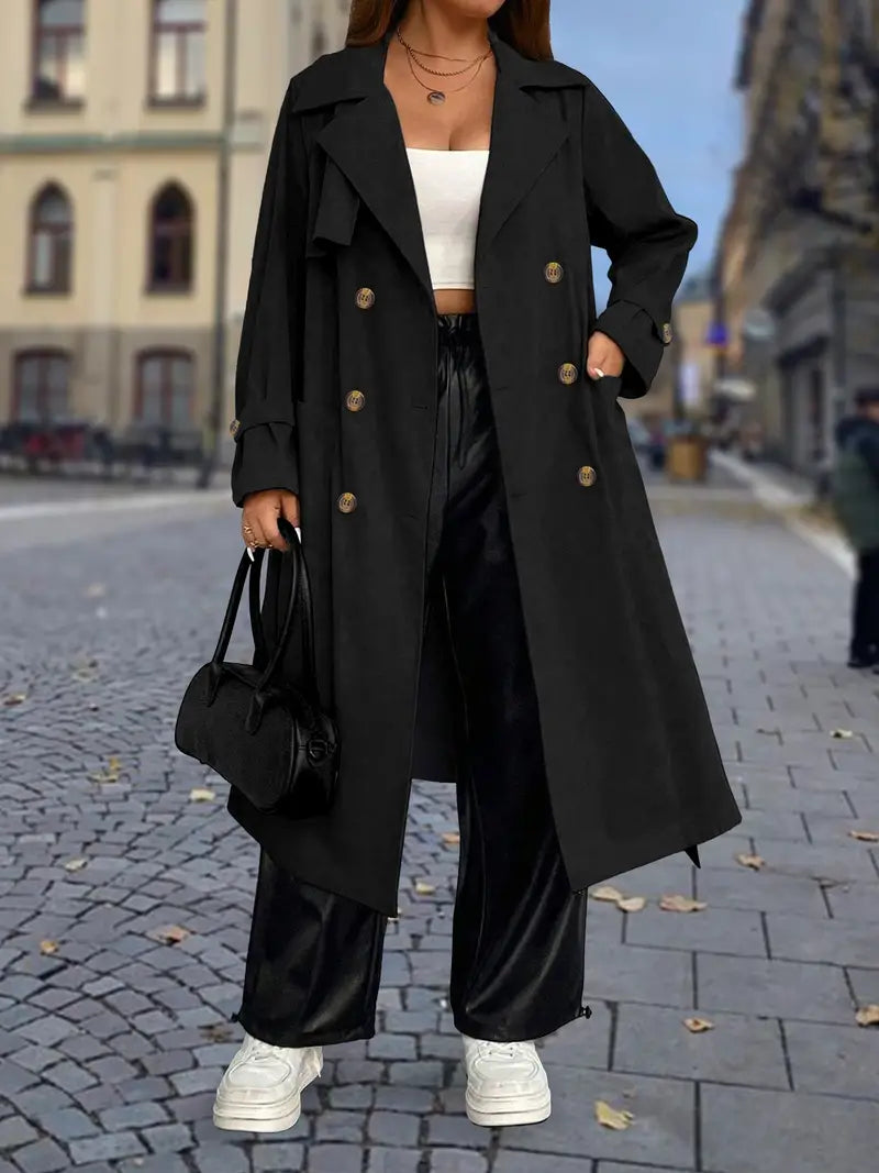 Levoire | Trench Grande Taille Ceinturé Noir