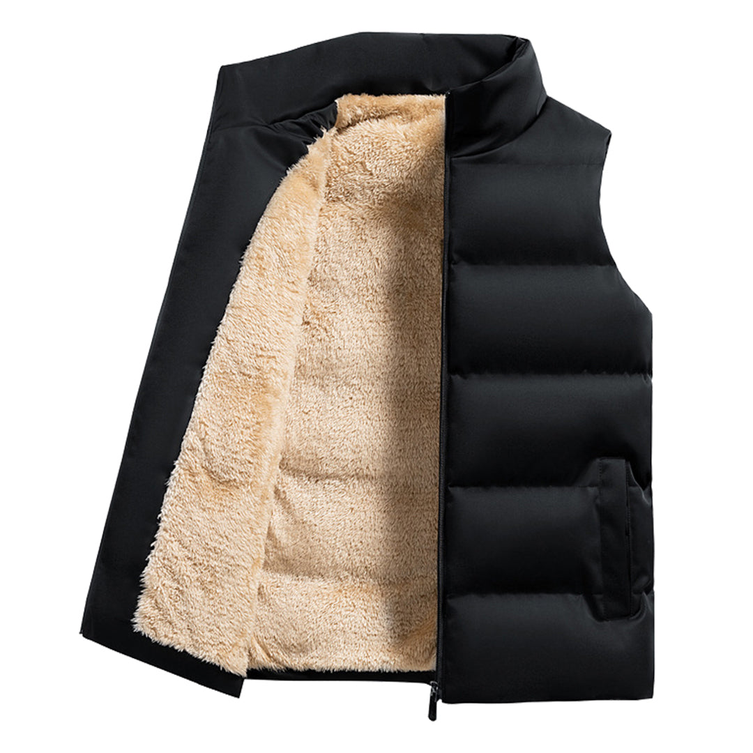 Levoire | Veste en polaire sans manches avec zip doublée en polaire Noir