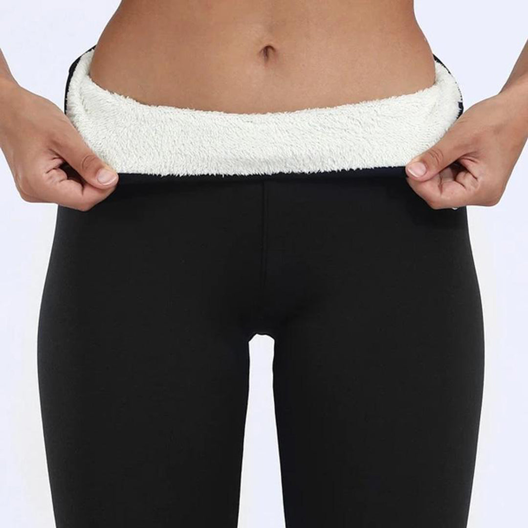Levoire | Leggings avec Doublure Pelucheuse et Taille Haute pour l'Hiver Noir