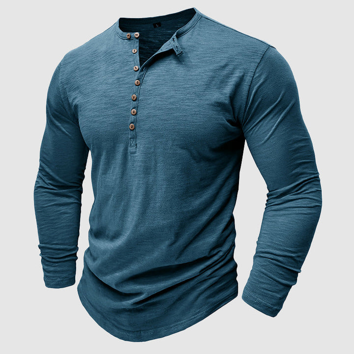 Levoire | Chemise À Manches Longues En Coton Bambou Pour Homme Turquoise