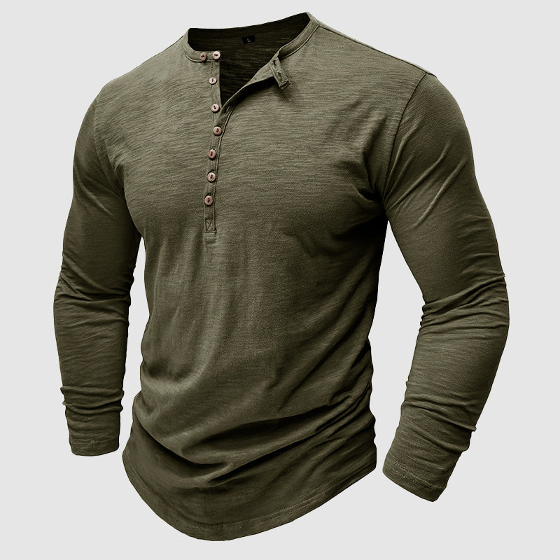 Levoire | Chemise À Manches Longues En Coton Bambou Pour Homme Vert armée