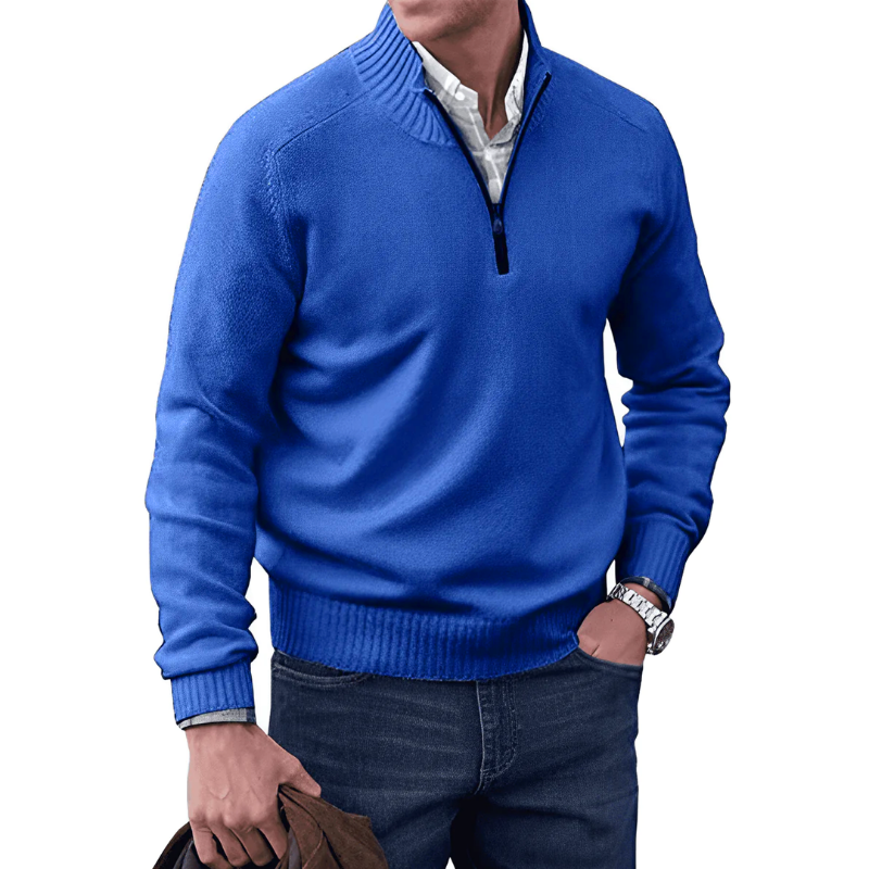 Levoire | Pull À La Mode Avec Fermeture Éclair Bleu