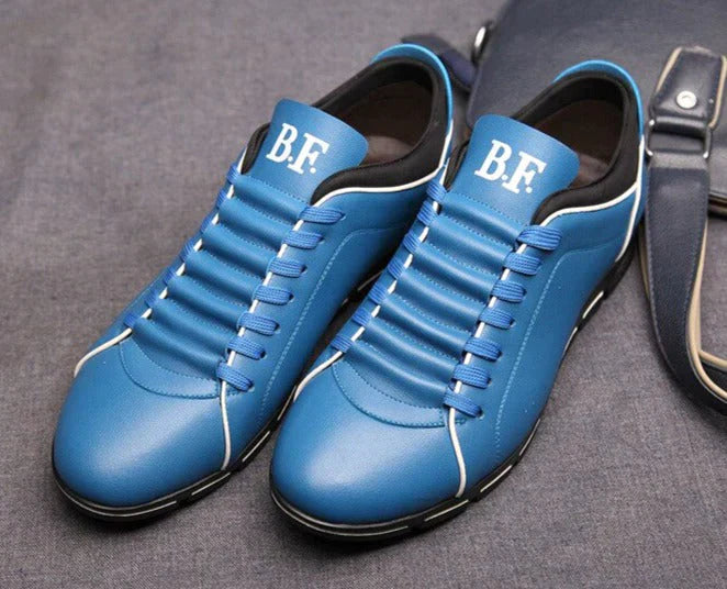 Levoire | Baskets de luxe pour hommes en cuir perforé et semelle contrastante
