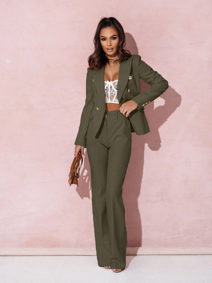 Levoire | Femme Blazer Cintré À Double Boutonnage Blazer Femme vert olive