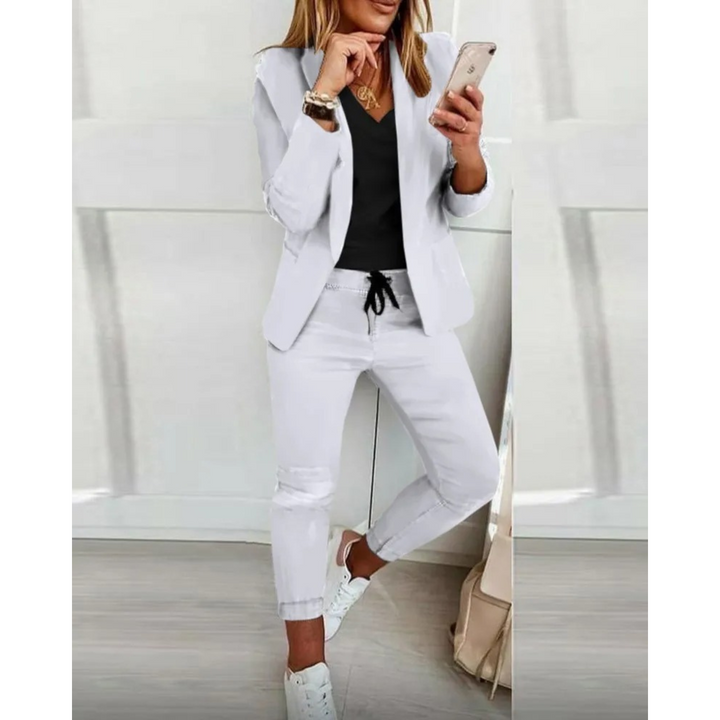 Levoire | Ensemble De Blazer Et Pantalon Pour Femmes Élégant Blanc