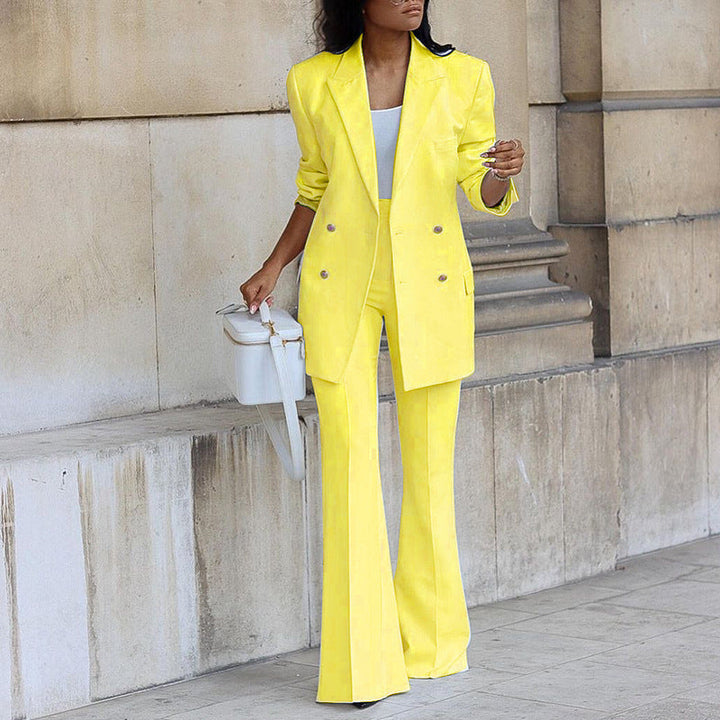 Levoire | Ensemble À Jambes Évasées En Deux Pièces Et Blazer Grande Taille Pour Femmes
