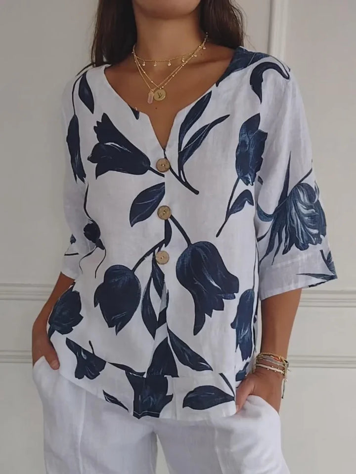 Levoire | Grande Taille Coupe Décontractée Boutonnage Blouse Vêtements Pour Femmes Blanc