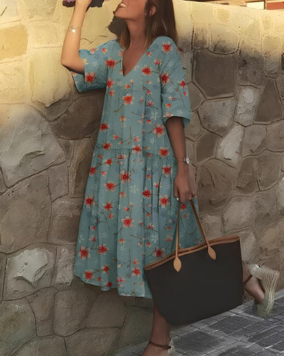 Levoire | Robe Midi À Encolure En V En A Été