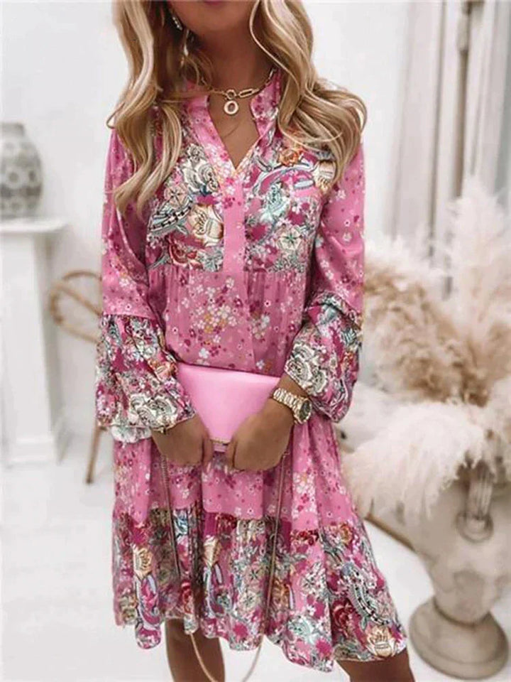 Levoire | Robe Boho D'Été À Manches Longues En A Rosa