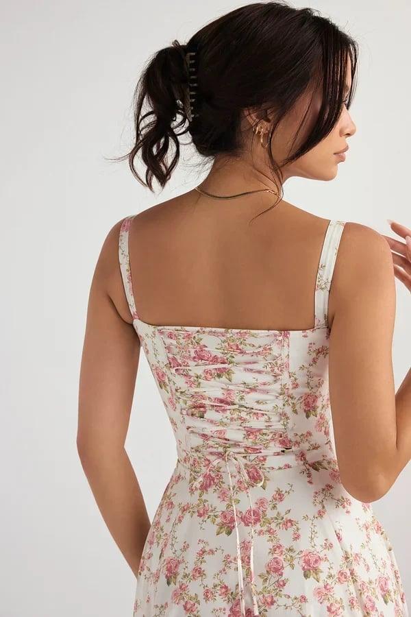 Levoire | Sans Manches Midi Corset Dress Robe D'Été