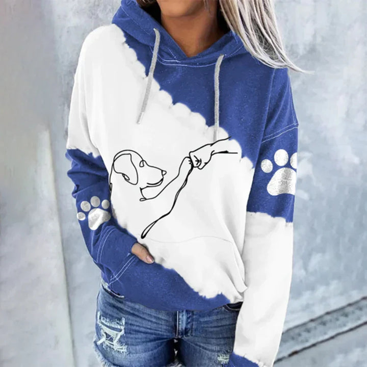 Levoire | Sweat À Capuche Tendance Avec Imprimé Chien Bleu
