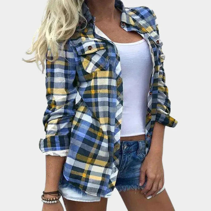 Levoire | T-Shirt Femme Vivant Grille bleue