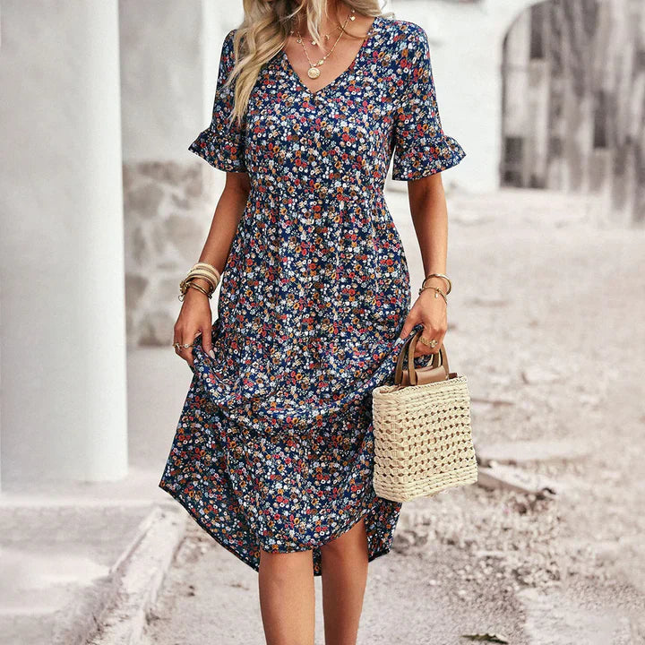 Levoire | Robe D'Été À Fleurs Bleu