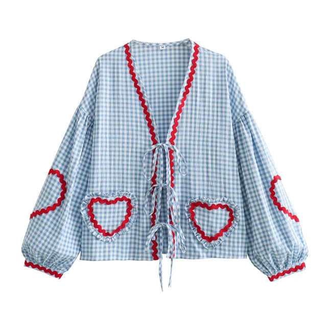 Levoire | Blouse Cœur Vintage Bleu