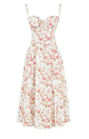 Levoire | Robe Bustier Avec Taille Moyenne Rosa Imprimé